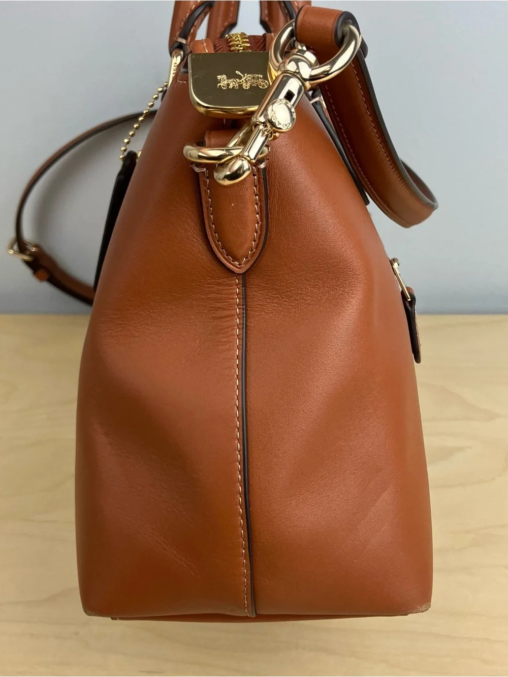 Coach CBM11 Georgia Satchel Bag Purse Smooth Brown Leather W/ Matching Wallet
